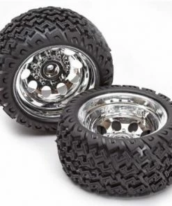 DHK Tire Set (glued) With Chromed Wheel